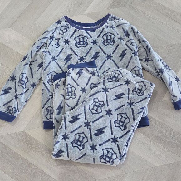 HARRY POTTER • Blue 2-Piece Fleece Jogger Pajama Lounge Set XxL - Picture 1 of 8